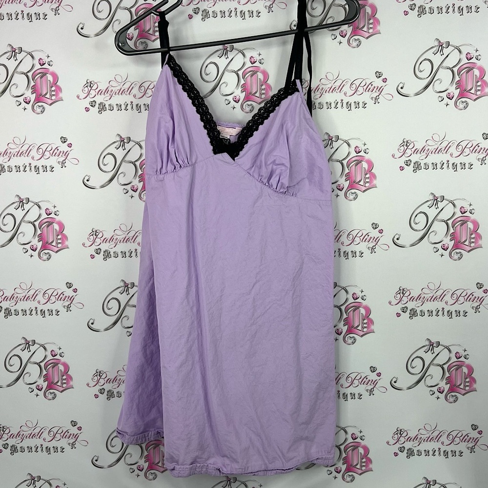 Dress lace detail purple lilac nighty Lavender Lace Trim Nightgown
